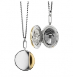 ROUND TWO-TONE LOCKET NECKLACE